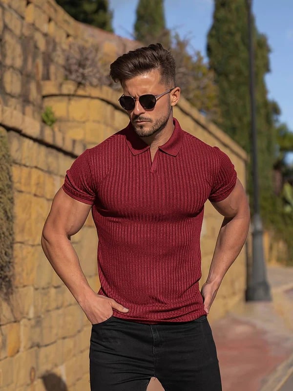 Timo - Gestroomlijnd Gebreid Polo Shirt
