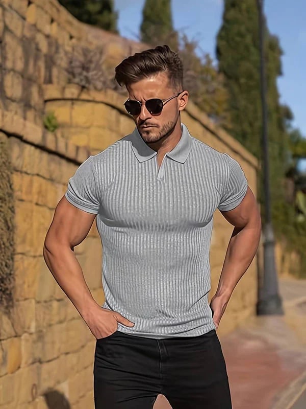 Timo - Gestroomlijnd Gebreid Polo Shirt