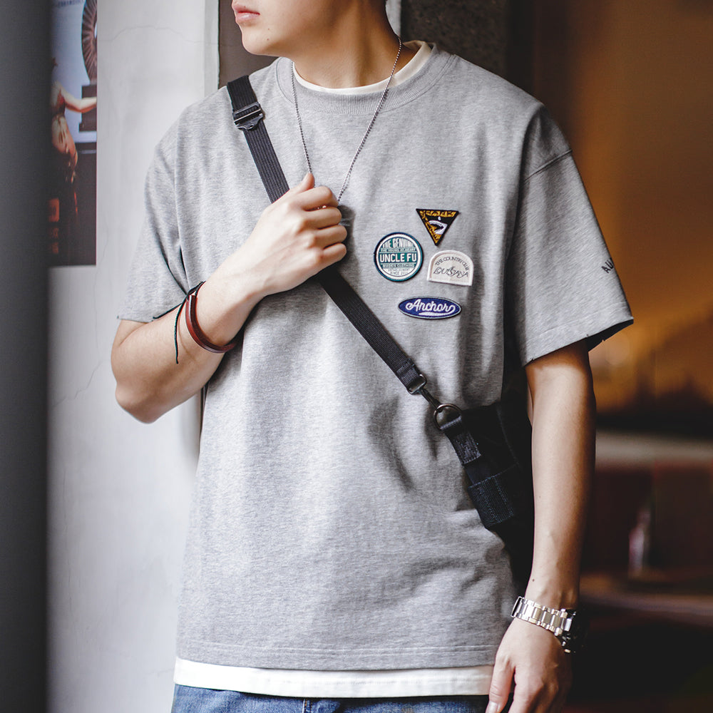 Travis | Casual T-Shirt met Emblemen voor Mannen