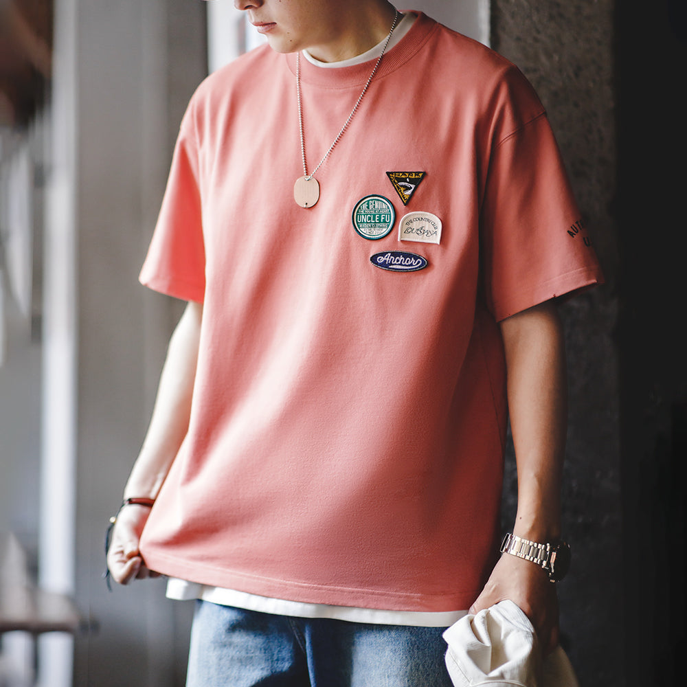 Travis | Casual T-Shirt met Emblemen voor Mannen