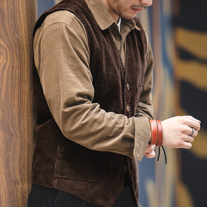 Vincent | Casual Vintage Corduroy Vests voor Mannen
