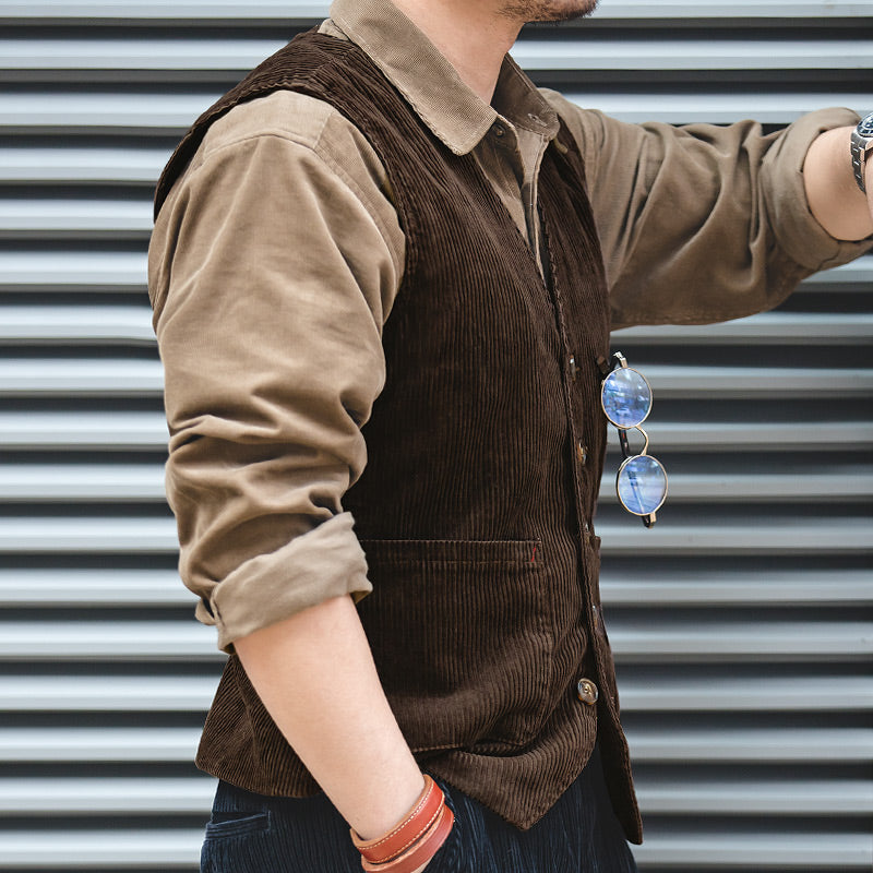 Vincent | Casual Vintage Corduroy Vests voor Mannen