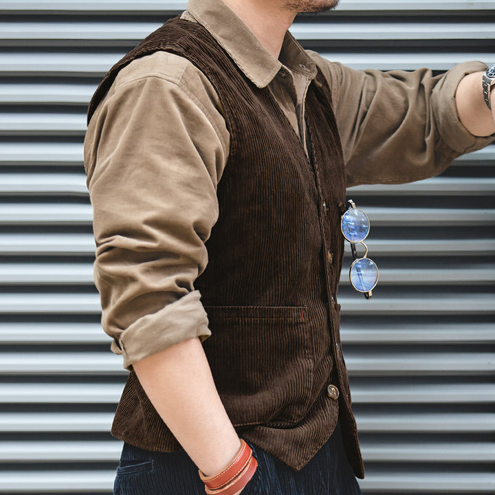 Vincent | Casual Vintage Corduroy Vests voor Mannen