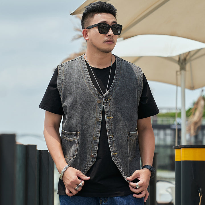 Warren | Trendy Denim Sleeveless Vest voor Mannen