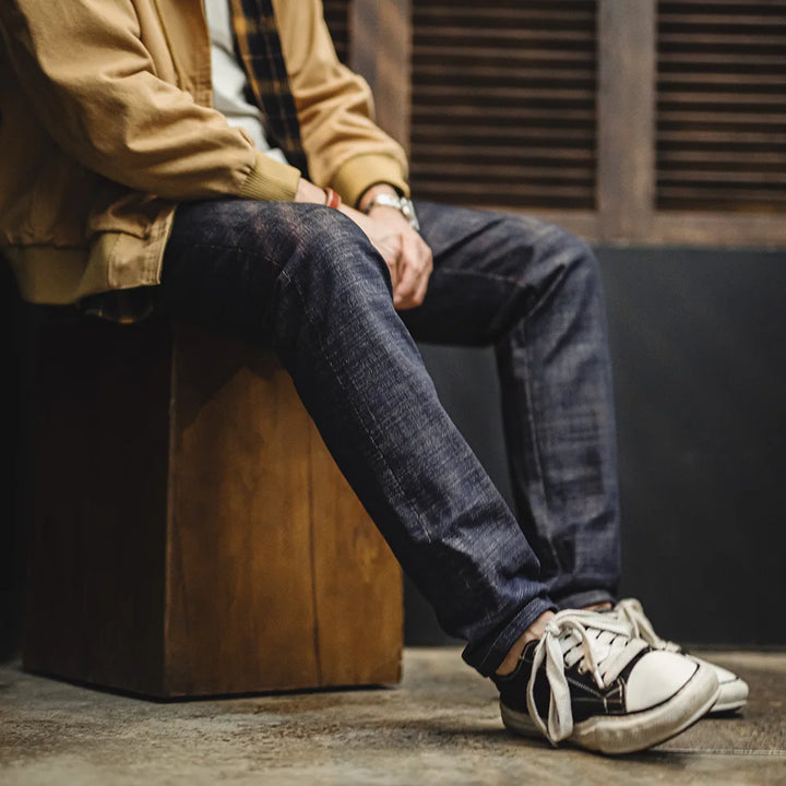 Wendell | Trendy Slanke Denim Jeans voor Mannen met Selvedge Detail