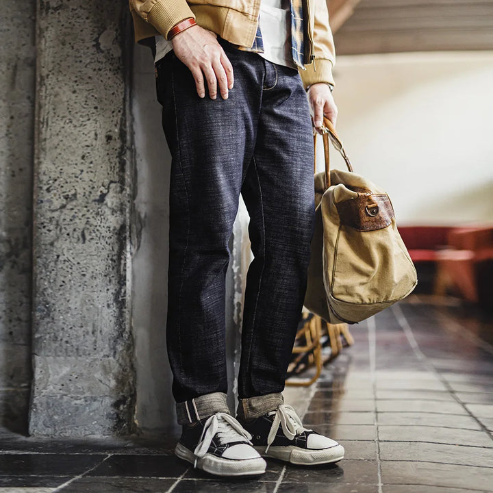 Wendell | Trendy Slanke Denim Jeans voor Mannen met Selvedge Detail