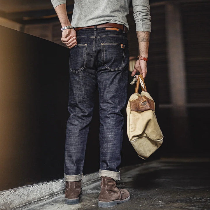 Wendell | Trendy Slanke Denim Jeans voor Mannen met Selvedge Detail