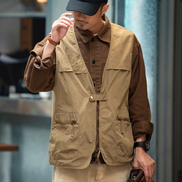 Winston | V-neck Cargo Vest voor Mannen – Trendy Streetwear
