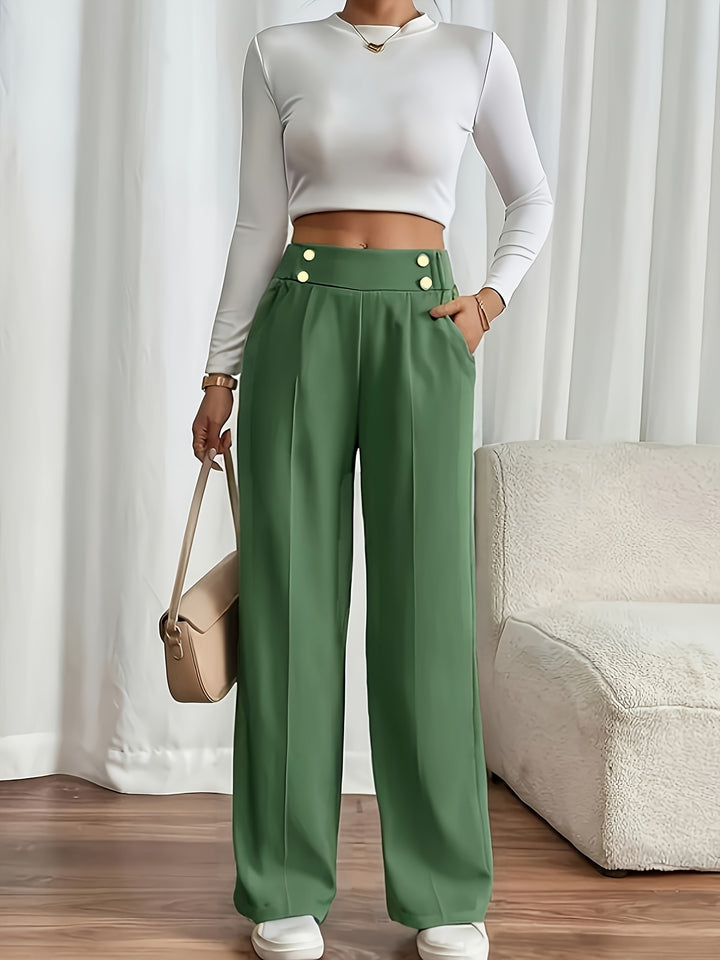 Yara | Elegante Rechte Broek in Blauwe Stijl