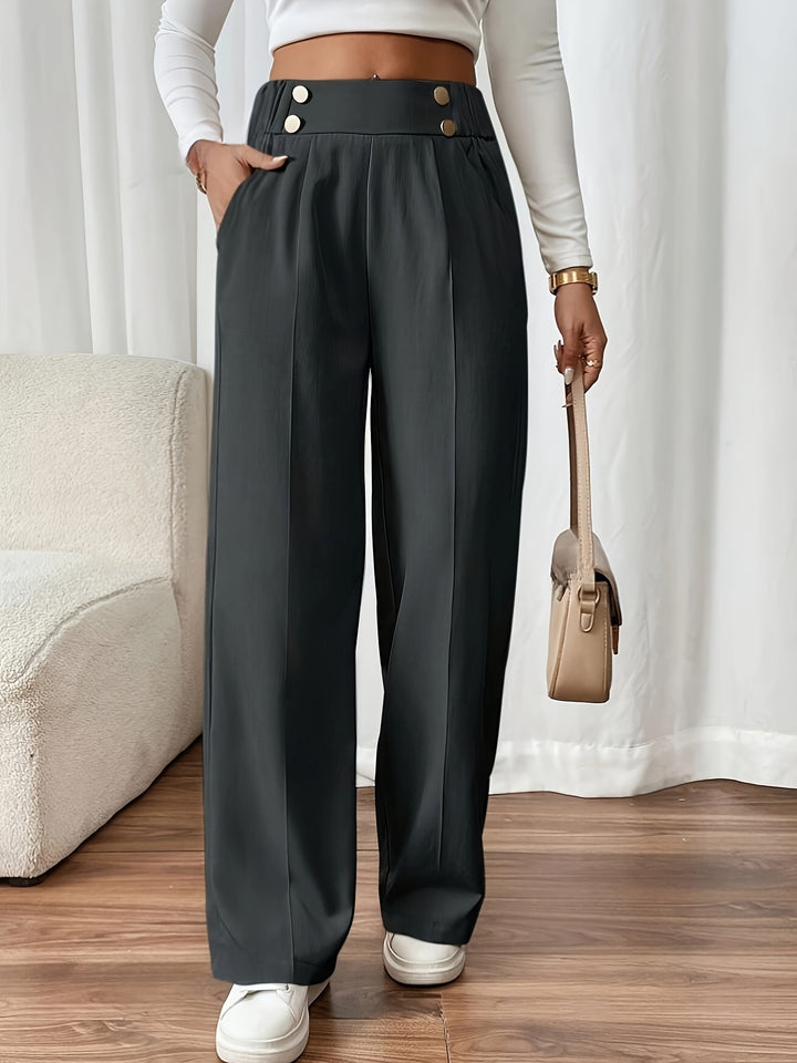 Yara | Elegante Rechte Broek in Blauwe Stijl