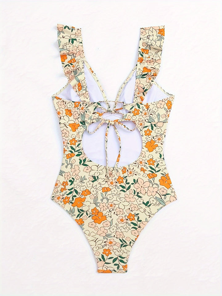 Zara | Stijlvol Bloemen Badpak met Ruffle Mouwen