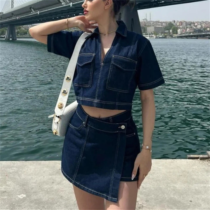 Zariyah | Trendy Denim Set met Stijlvolle Pasvorm