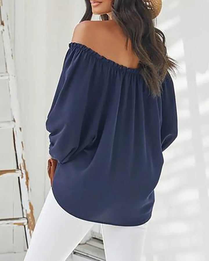 Zelda | Off-Shoulder Blouse met Knoopdetails