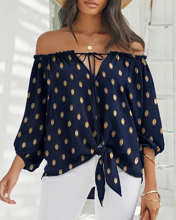 Zelda | Off-Shoulder Blouse met Knoopdetails