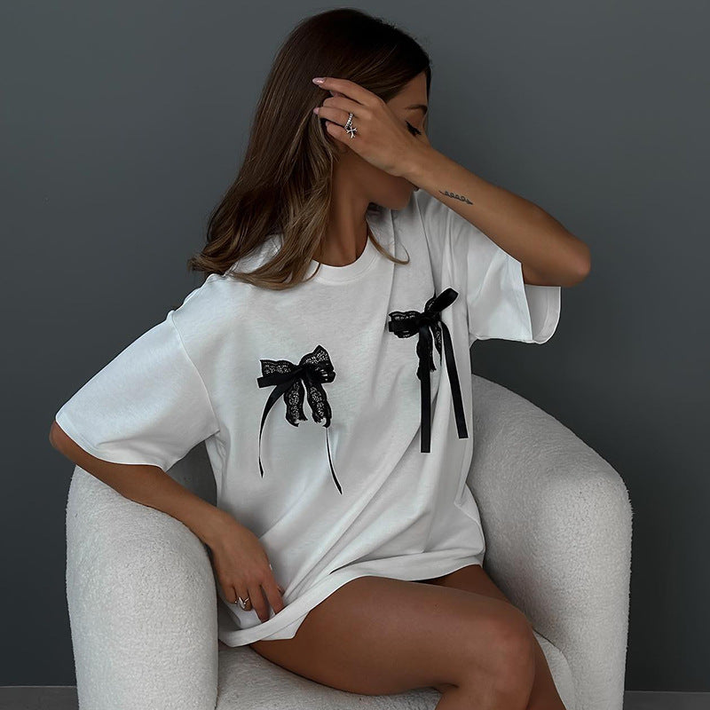 Zoe | Stijlvol Oversized T-Shirt met Elegante Strikdetails