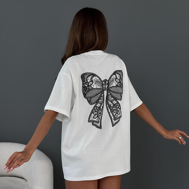 Zoe | Stijlvol Oversized T-Shirt met Elegante Strikdetails