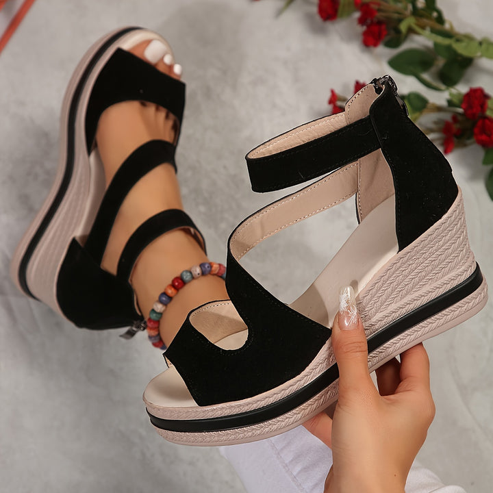 Zoe | Elegante Sleehak Sandalen met Bandjes en Achterrits – Perfect voor Zomercomfort