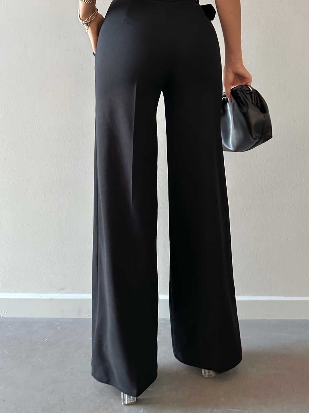 Zoe | Hoge Taille Wijde Pijpen Broek met Riem