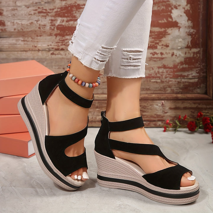Zoe | Elegante Sleehak Sandalen met Bandjes en Achterrits – Perfect voor Zomercomfort
