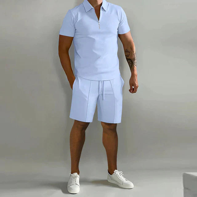Heren Poloshirt – Klassieke Pasvorm – Ademend Materiaal – Korte Mouw – Ritskraag