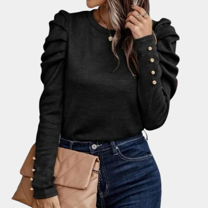Alva Effen Damesblouse met Pofmouwen