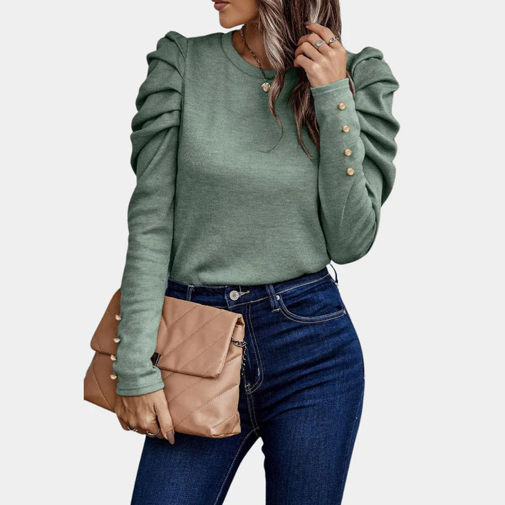 Alva Effen Damesblouse met Pofmouwen