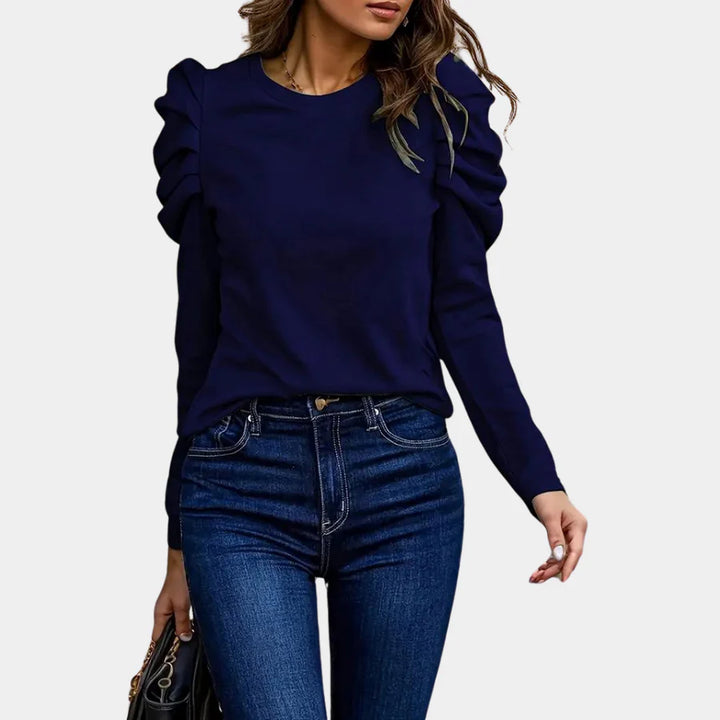 Alva Effen Damesblouse met Pofmouwen