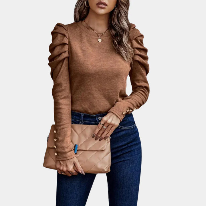 Alva Effen Damesblouse met Pofmouwen