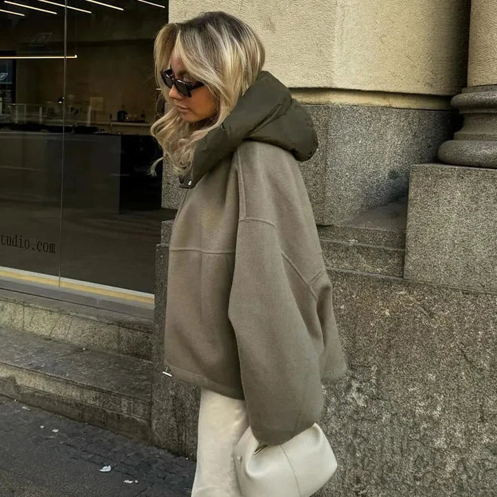 Alvo | Casual Oversized Dames Winterjas met Capuchon