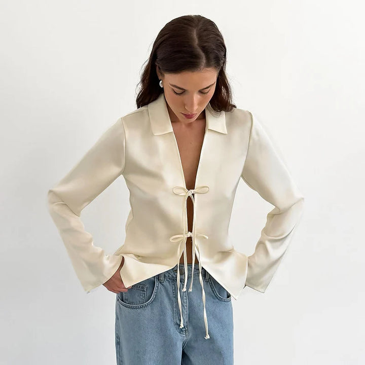 Annebo | Elegante satijnen blouse voor dames