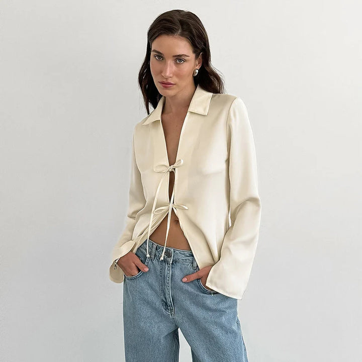 Annebo | Elegante satijnen blouse voor dames