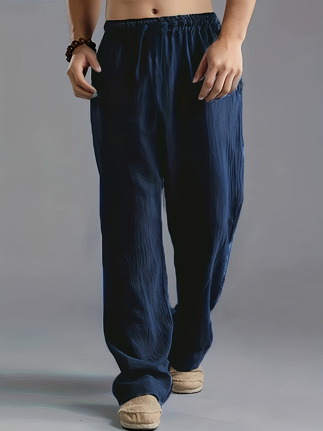 Heren Broek – Relaxed Fit – Elastische Taille – Luchtige Natuurlijke Stoffen