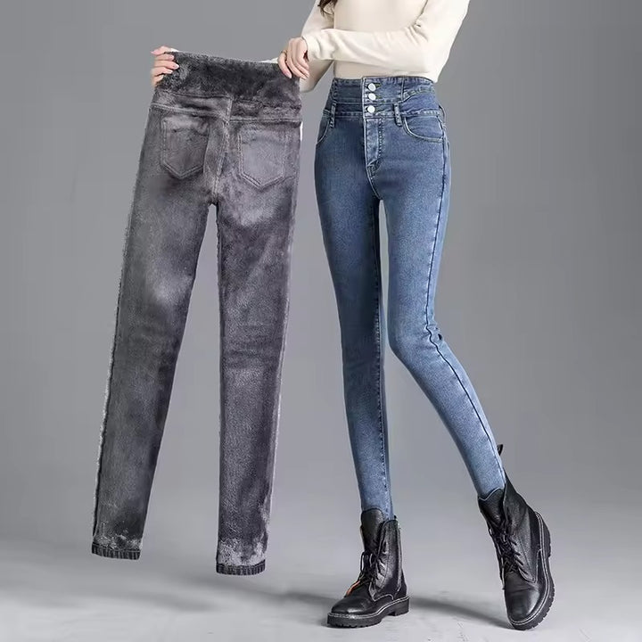 Lainey™ | Stijlvolle Thermische Hoge Taille Skinny Jeans voor Dames