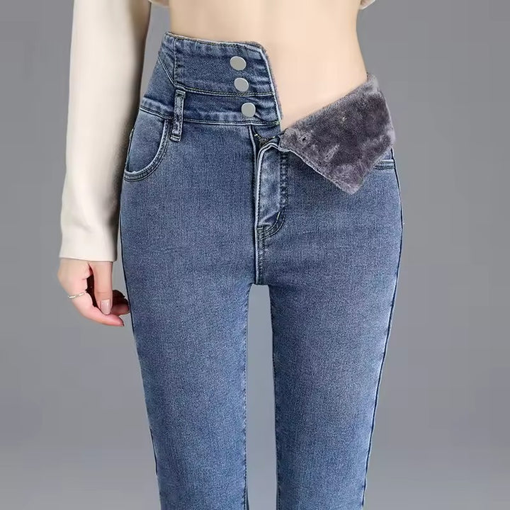 Lainey™ | Stijlvolle Thermische Hoge Taille Skinny Jeans voor Dames