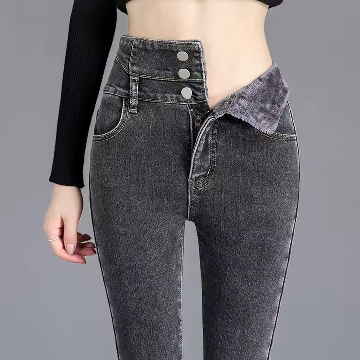 Lainey™ | Stijlvolle Thermische Hoge Taille Skinny Jeans voor Dames