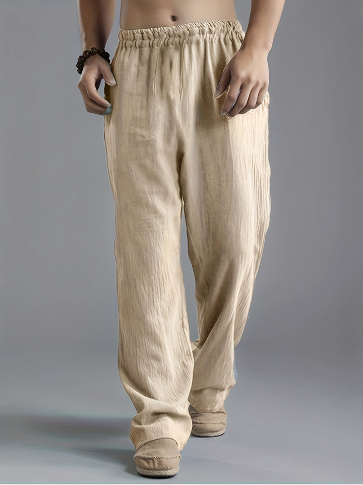 Heren Broek – Relaxed Fit – Elastische Taille – Luchtige Natuurlijke Stoffen
