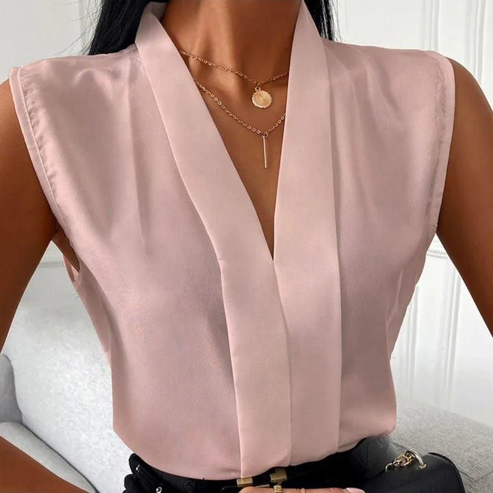 Elin Mouwloze Blouse van Lichtgewicht Katoen voor Dames