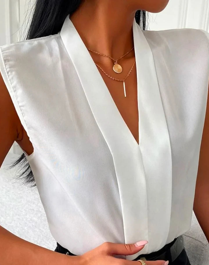 Elin Mouwloze Blouse van Lichtgewicht Katoen voor Dames