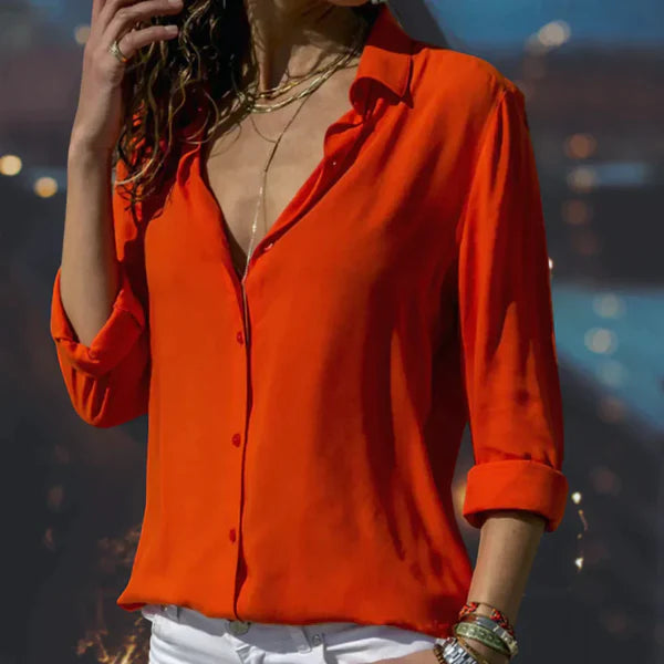 Freja - Luxe Satijnen Blouse voor Dames