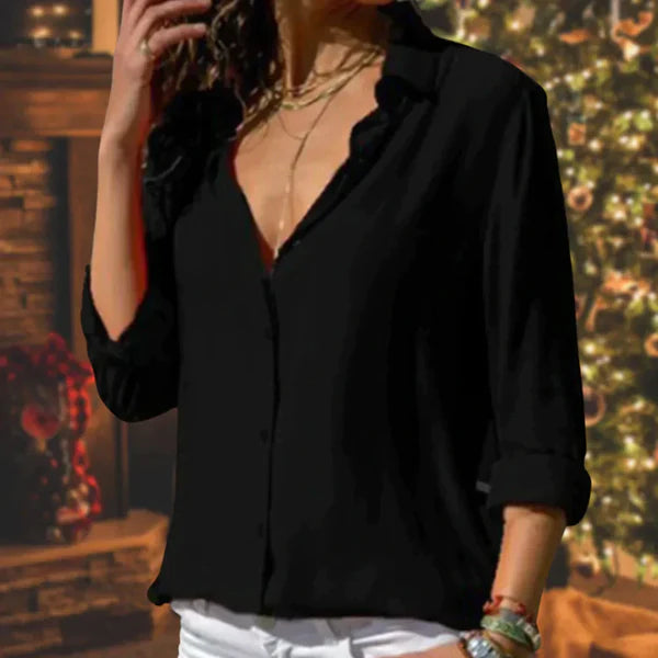 Freja - Luxe Satijnen Blouse voor Dames