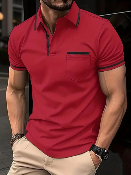 Calvin | Heren Casual Korte Mouw Top met Revers