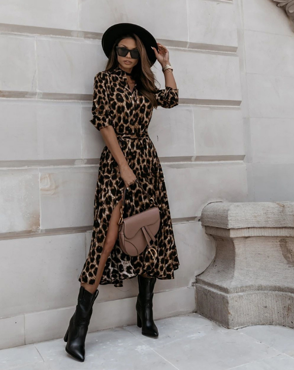 Genevieve | Leopard Print Split Hem Sexy Set