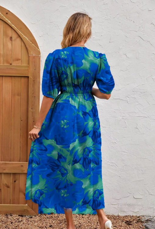 Penelope | Elegante A-Lijn Jurk met Bloemenprint