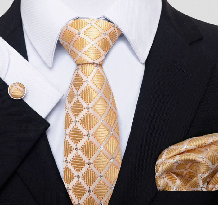 Lex | Luxe Herenstropdas met Jacquard Strependesign
