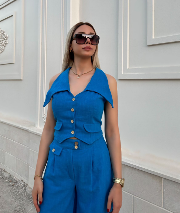 Nina – Tweedelige Set met Cropped Blazer voor Dames