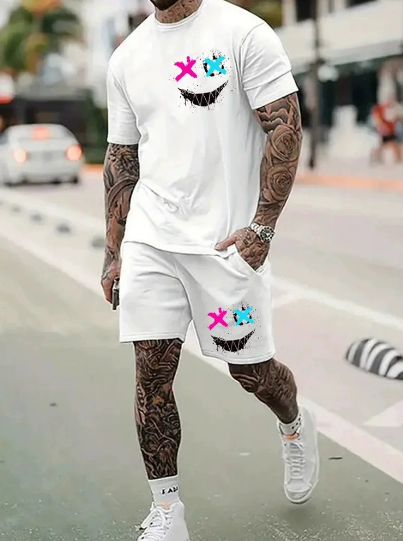 Daniel | Trendy T-shirt + Short met 3D Print en Grafisch Ontwerp [SET]