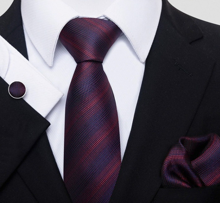 Lex | Luxe Herenstropdas met Jacquard Strependesign