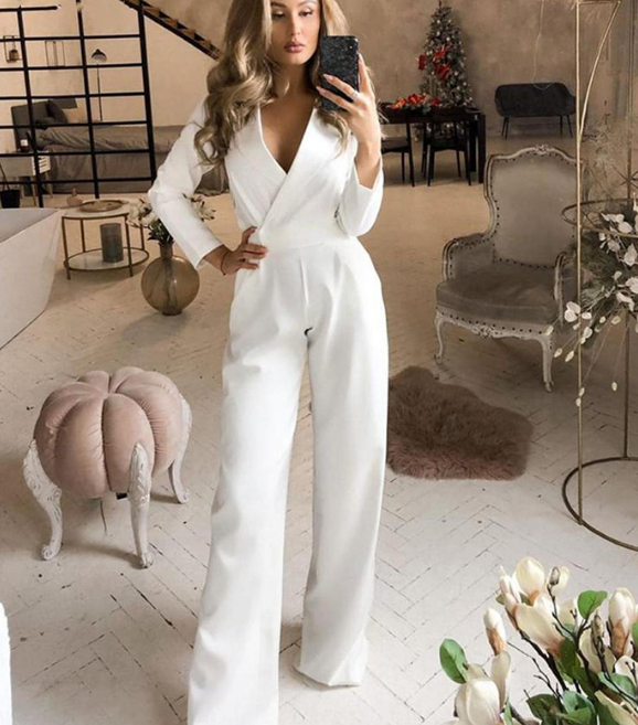 Lily | Franse Elegante Jumpsuit met Wijde Pijpen