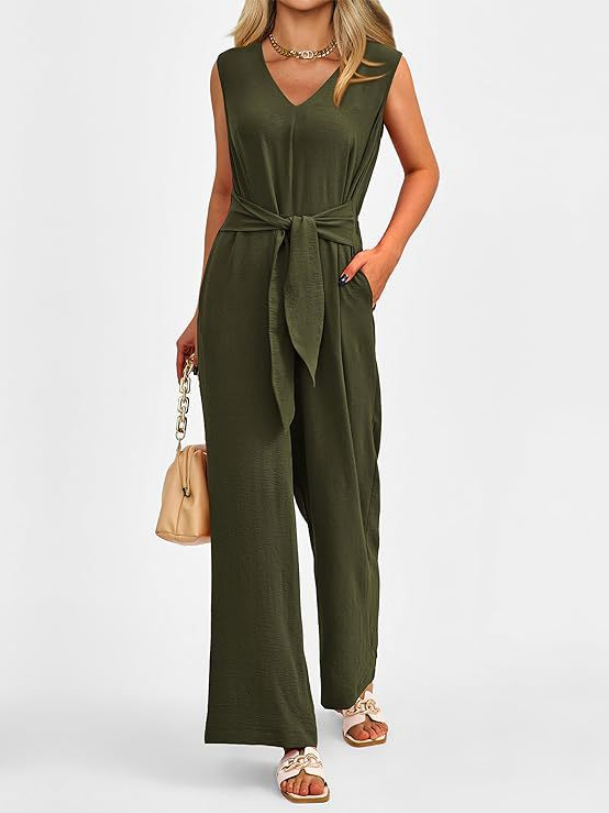 Gladys | Elegante Mouwloze Jumpsuit met Wijde Pijpen