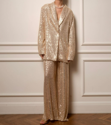 Davina | Elegante Glinsterende Blazer Set met Pailletten voor Dames